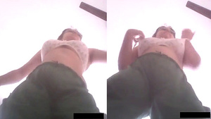 Desi Indian girl in her first time strip Show