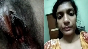Perfect Indian teen shows her bruises and hairy vagina during her times of the month