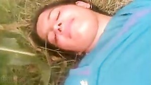 Hot college girl from India having fun with her lover outdoors