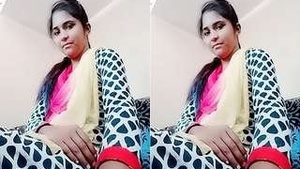 An indian babe showing her big boobs and private parts during a video call.