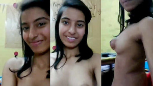 Indian-American teenage girl revealing her pretty nipples