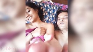An Indian beauty shows off her large chest in a live webcam performance.