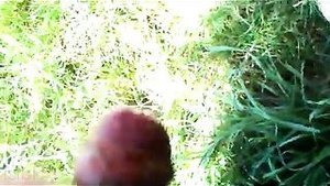 Blowjob and oral sex outdoor with mature auntie in hot action