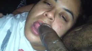 Married woman gives blow job to her husband's brother in slowly and seductively.