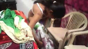 Sweet Indian girl in clothes after love making.