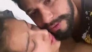 A beautiful teenage girl having sex and moaning hard.