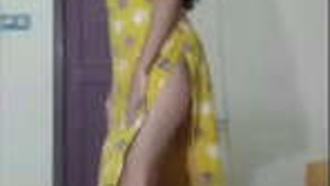 A very lustful woman undresses and performs a pole dance and gives a blow job.