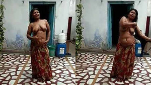 Steamy rain shower with hot desi bhabhi on the open roof