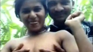 Scandalous video of a naked peasant woman taken outdoors
