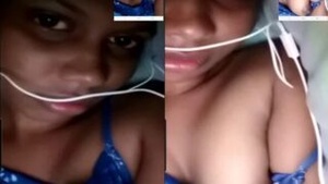 Small boobed Sri Lankan teenager flaunts her assets in video call