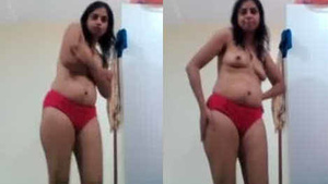 Beauty from the East playfully provokes her husband in front of the camera.