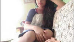 Beautiful Indian woman revealing her breasts during a video call