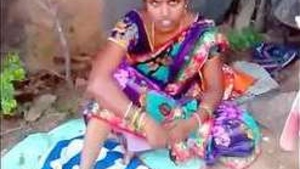 A local prostitute shows her whorehole after outdoor sex.