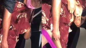 Driver seduces his mature aunt in the car