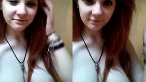 A beautiful teenager takes a naked self-portrait.