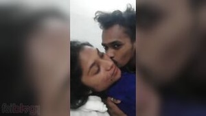 Desi Indian teen giving blow job to well endowedelse man in MMC porn video