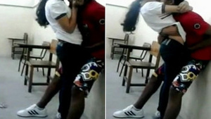 Boyfriend and girlfriend have sex in classroom
